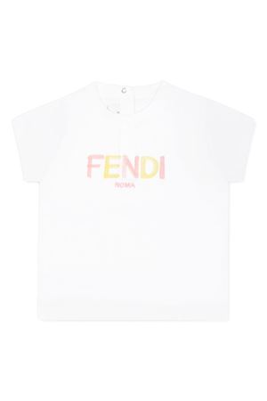T-shirt in cotone bianco FENDI KIDS | BFI1667AJF1R0X